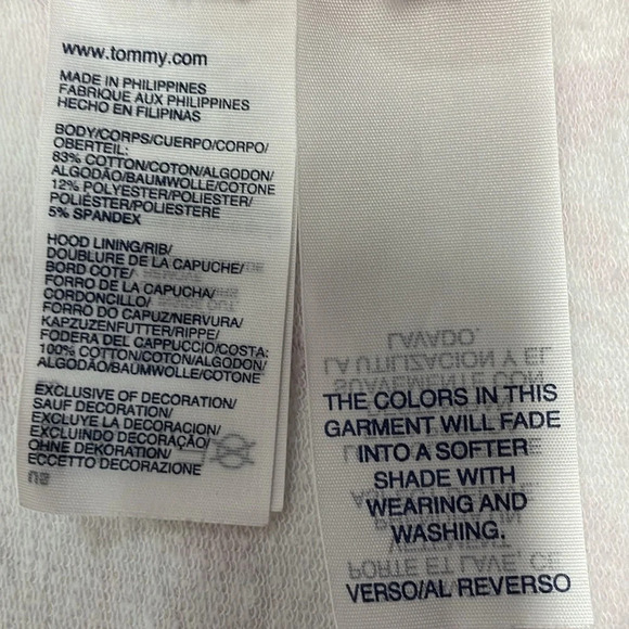 Tommy Hilfiger Pink White Floral Roses 3/4 Sleeve Full Zip Hoodie M - Picture 9 of 16